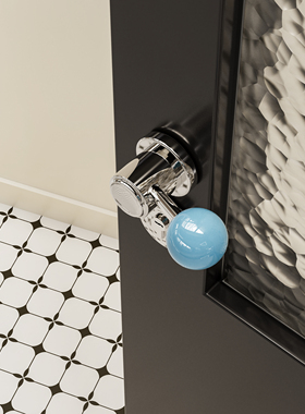 莫兰法式极简球形门把手银白色磁吸静音复古实木家用房门锁