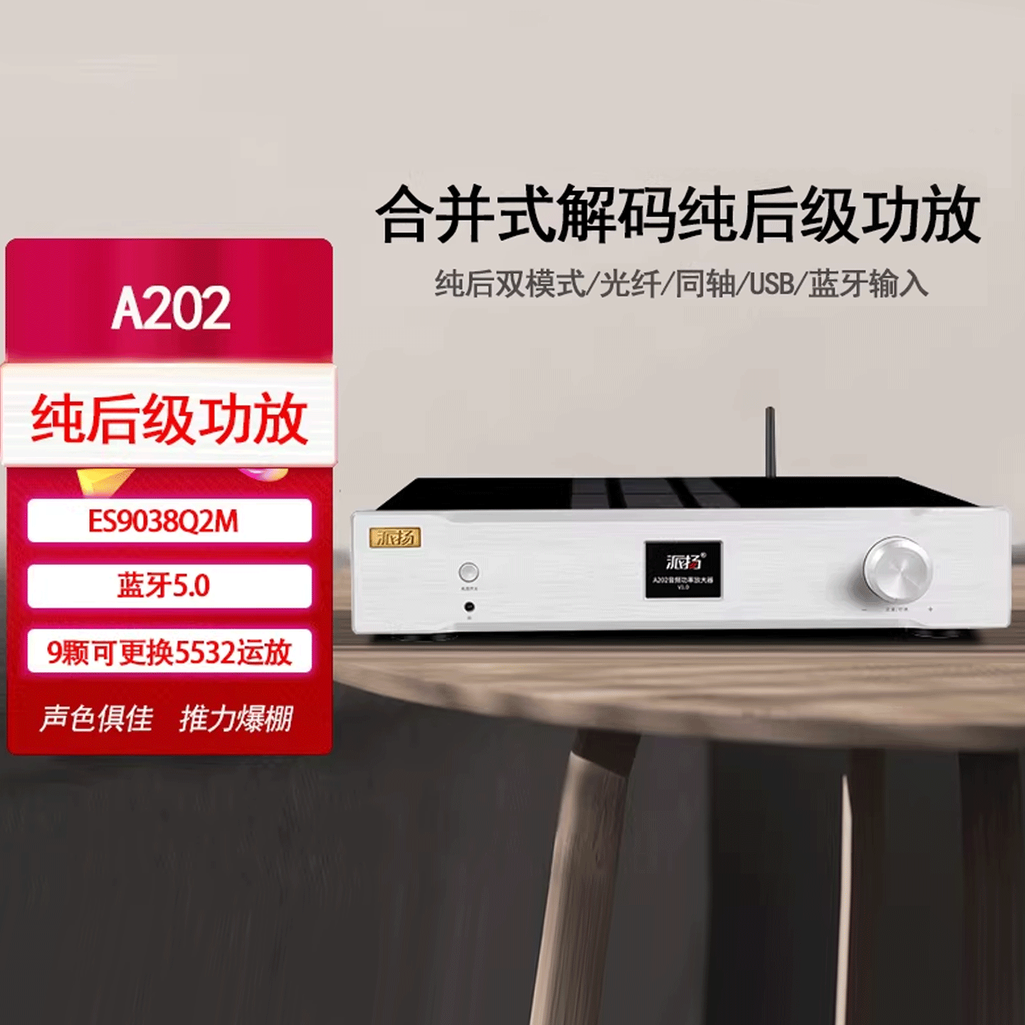 PAIYON/派扬A202合并式音频功率放大器 纯后级hifi发烧功放带解码