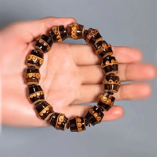 紫竹根手串实心玉竹子紫竹鞭藤手链老料文玩手把件满钉男女盘玩款