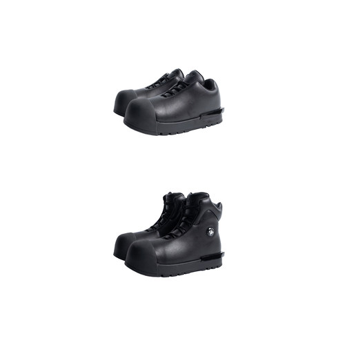 R/F BLACK Architectural Round-Toe Combat Boots 黑色厚底靴