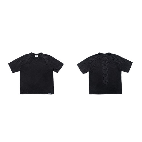 FVVO Skeleton Embroidered Double Layer Tee立体骨刺绣双层半袖