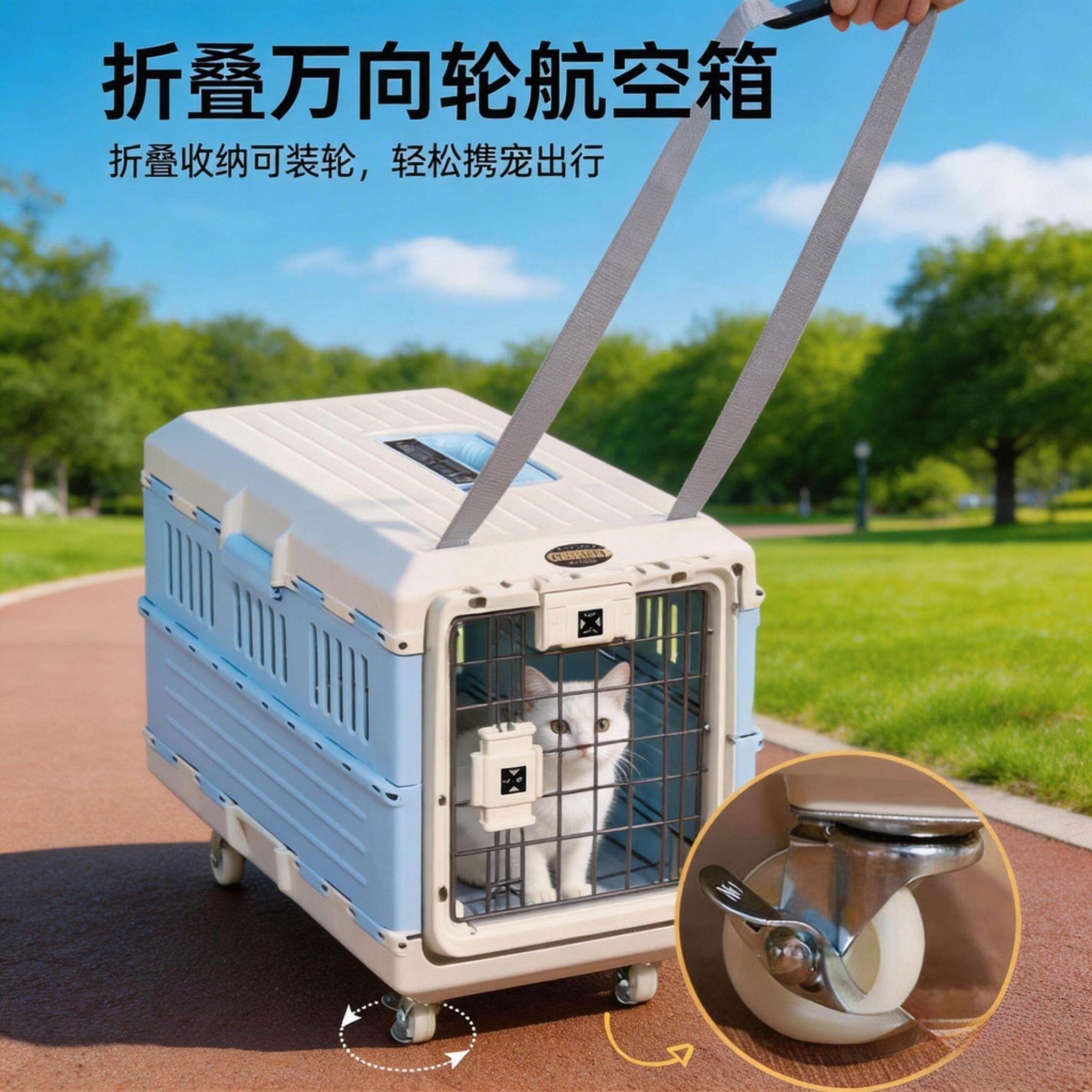 折叠收纳可装轮,轻松携宠出行