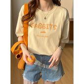 喂奶上衣服t恤外穿期半袖 哺乳衣外出辣妈夏季 产后春夏 短袖 孕妇装