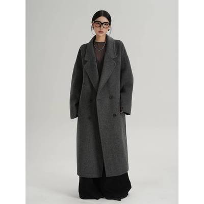 SRYS AME气质高级感长款宽松西装羊毛大衣毛呢外套秋冬装新款女装