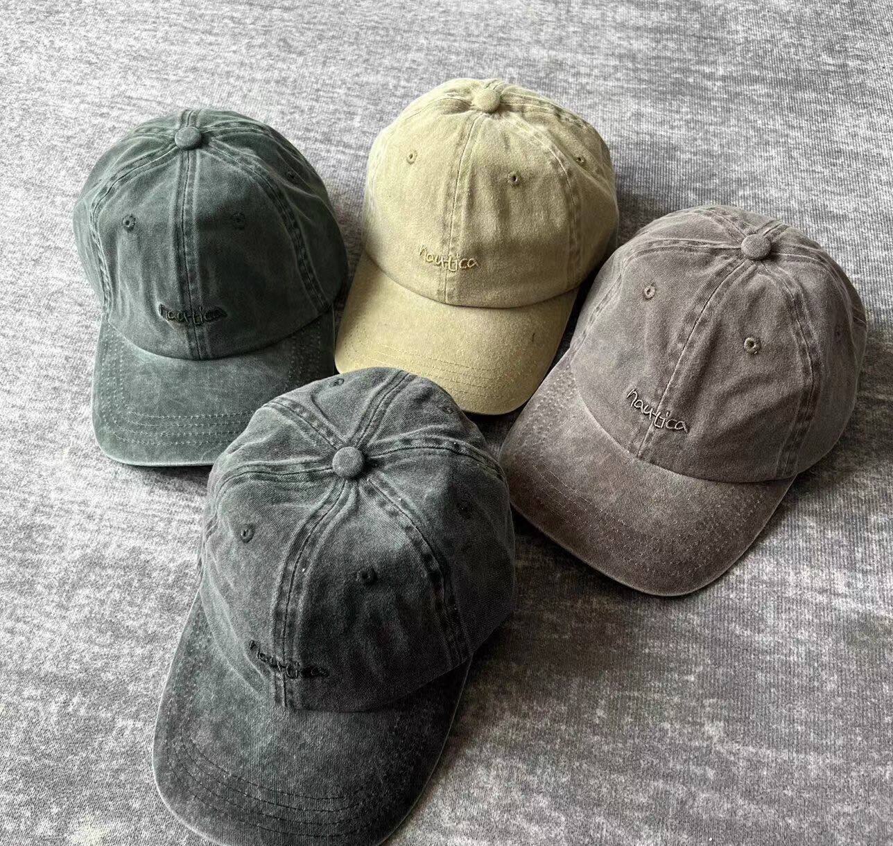 日系nautica长谷川昭雄22ss复古水洗做旧棒球帽鸭舌帽遮阳帽男女