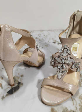 AS断码清仓拉丁舞鞋成人细跟露趾高跟鞋女凉鞋AM60209