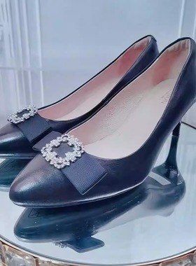 HS哈森断码清仓春秋新款专柜正品女鞋细高跟中口单鞋hs81503