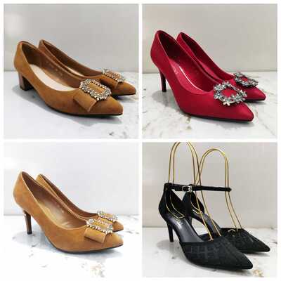 水钻断码清仓高跟鞋卡迪娜方扣