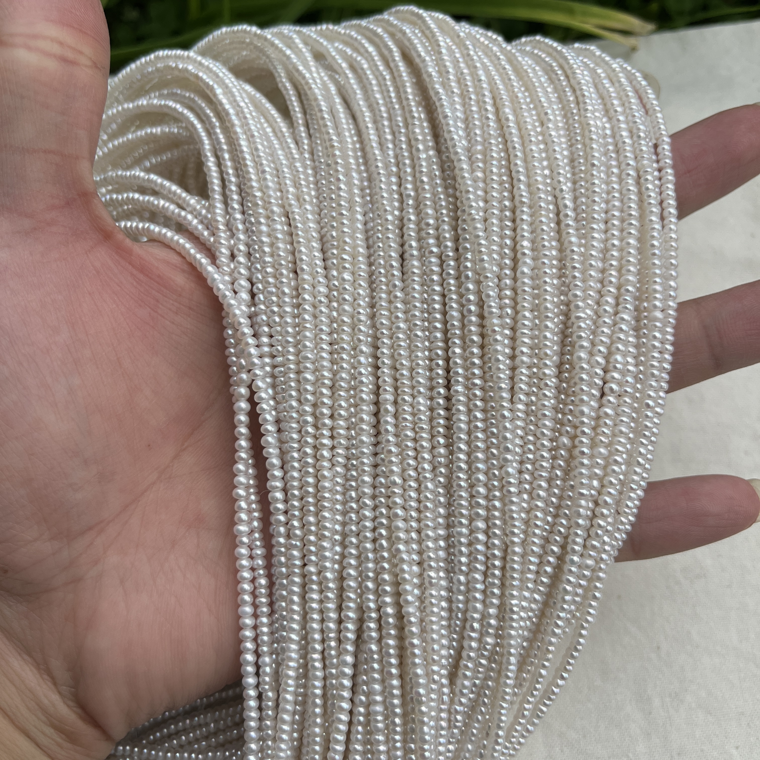 珍珠拾光2.5-3mm扁珠半成品项链