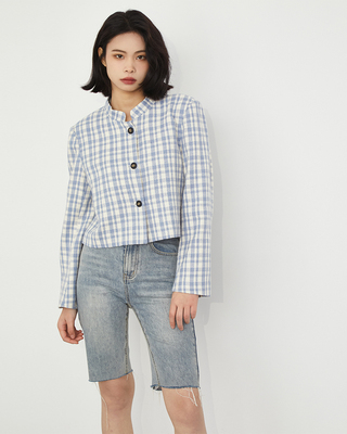 Surreal 高端小香风经典格纹小西服春款新品短外套上衣