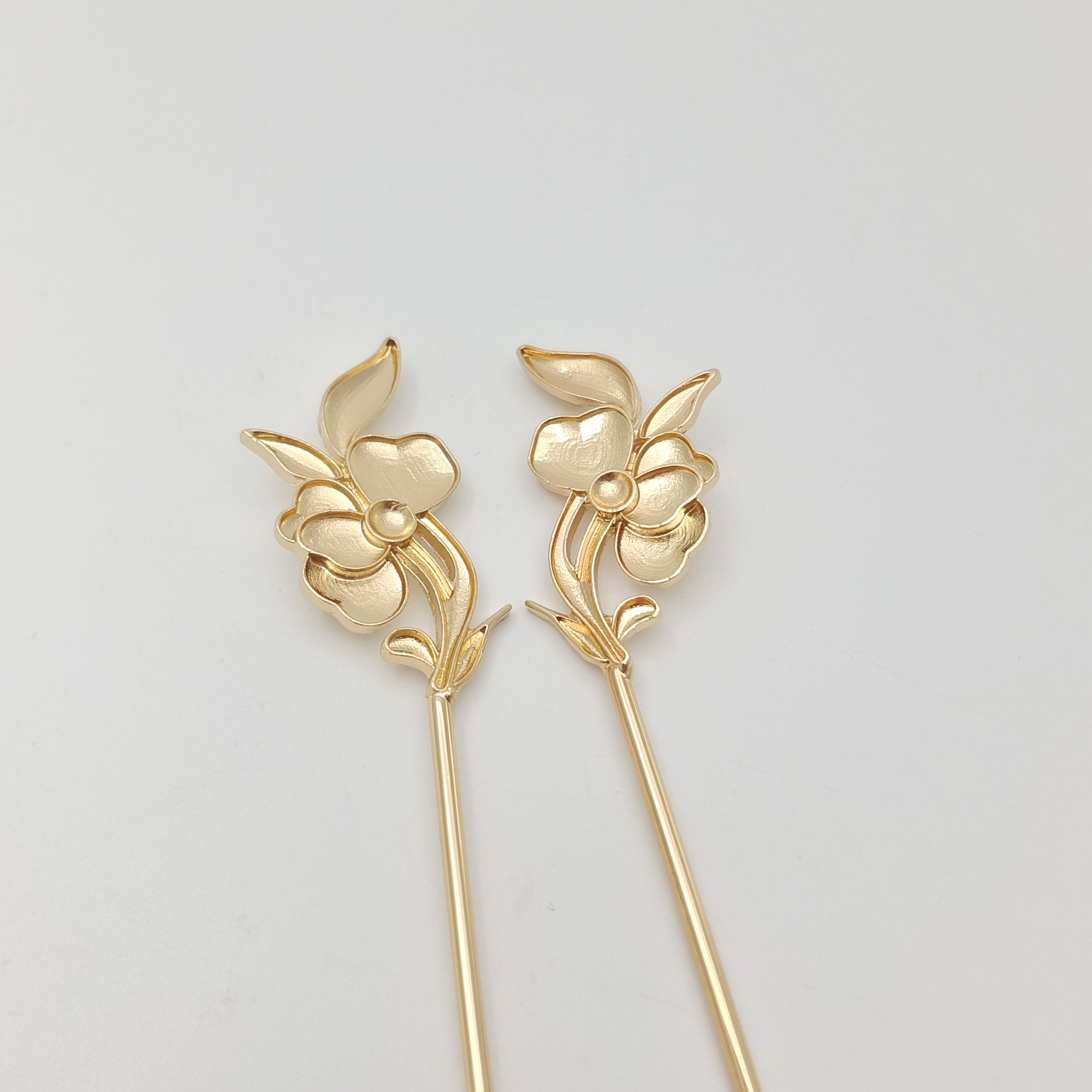 亿铜饰品diy合金加铜电泳保色古风汉服头饰发簪小花发钗 饰品配件