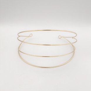 亿铜古风发冠底座 四线发箍 KC金电泳保色汉服头饰配件主体材料