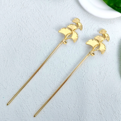 银杏发簪点翠胎底手工diy材料包