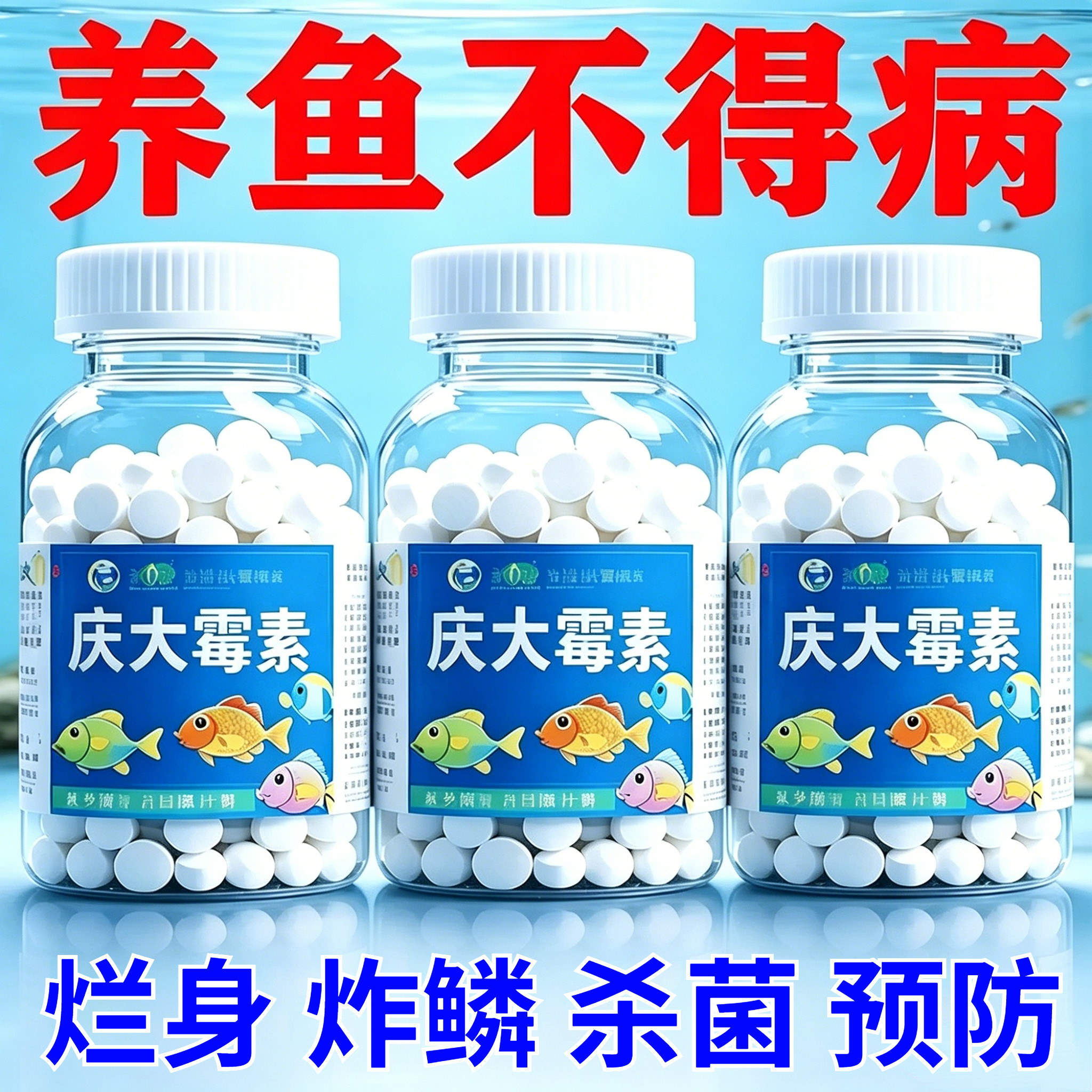 庆大霉素鱼用金鱼锦鲤预防烂尾烂鳍进口专用烂身药病鱼药正品炸鳞