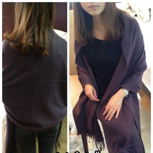 现货英国爱丁堡 纯羊绒披肩 加厚 女 紫色