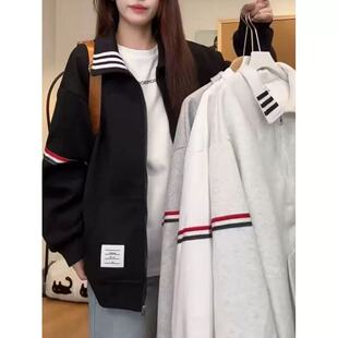 韩系慵懒风立领卫衣外套女2025秋季宽松学生休闲棒球服夹克上衣潮
