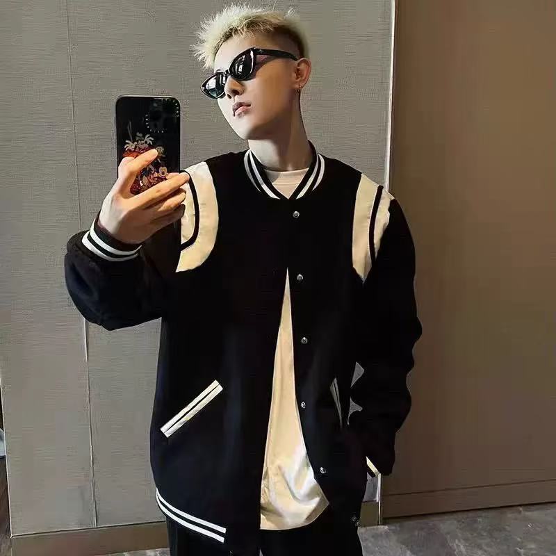 个性简约宽松休闲复古拼接时尚