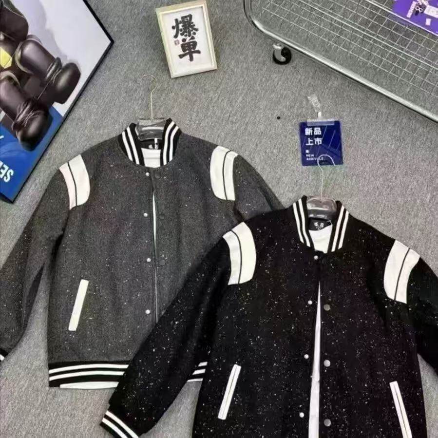 美式复古满天星情侣棒球服外套学生春季新款百搭休闲夹克上衣潮