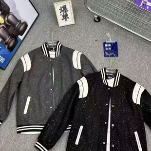 美式复古满天星情侣棒球服外套学生春季新款百搭休闲夹克上衣潮