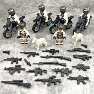 军事人仔武器特种兵全副武装恐怖分子小人特警拼装积木玩具男孩子