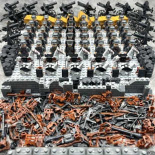 中国军事抗美援朝长津湖人仔志愿军穿插连士兵榴弹炮拼装玩具