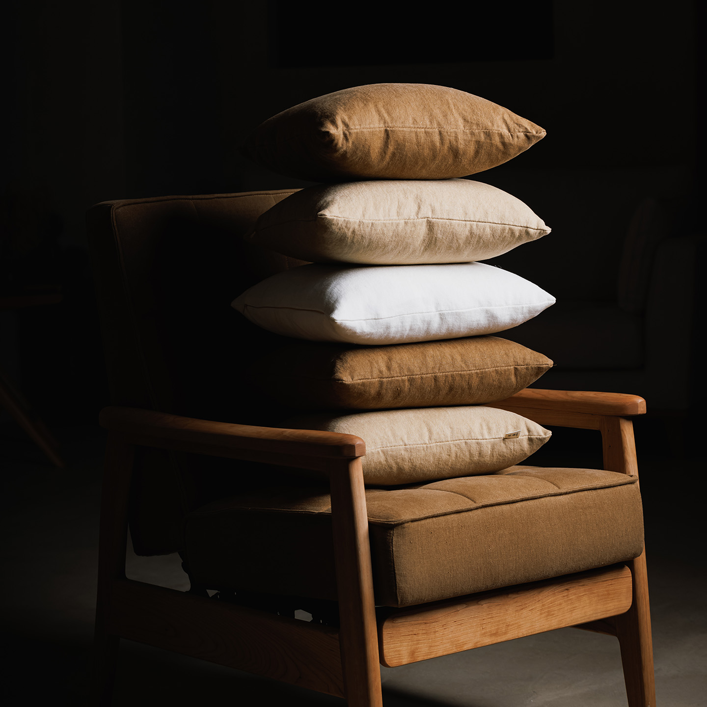 以山 亚麻抱枕日式沙发靠枕卧室客厅方枕卧室床靠垫