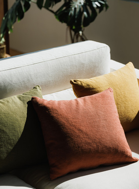 以山 Libeco亚麻抱枕日式沙发靠枕卧室客厅方枕卧室床靠垫