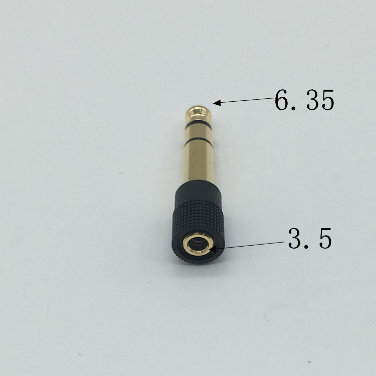 规格：3.5mm母转6.35mm公[俗称6.5]（小转大）材质：名称：麦克风MIC音频转接头方便把普通3.5耳机用到功放等6.5插孔上能将功放机、音响功放的6.5mm插座转换为3.5mm插座供普通3.5mm接口的耳机、麦克风以及音箱等使用