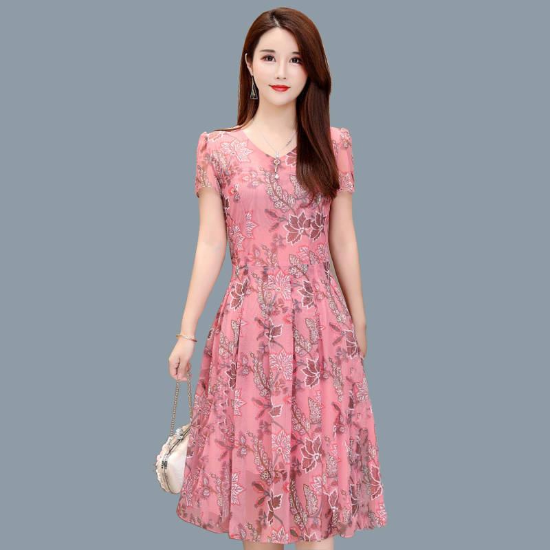 Middle aged women's dress, summer belly covering, medium len 女装/女士精品 连衣裙 原图主图