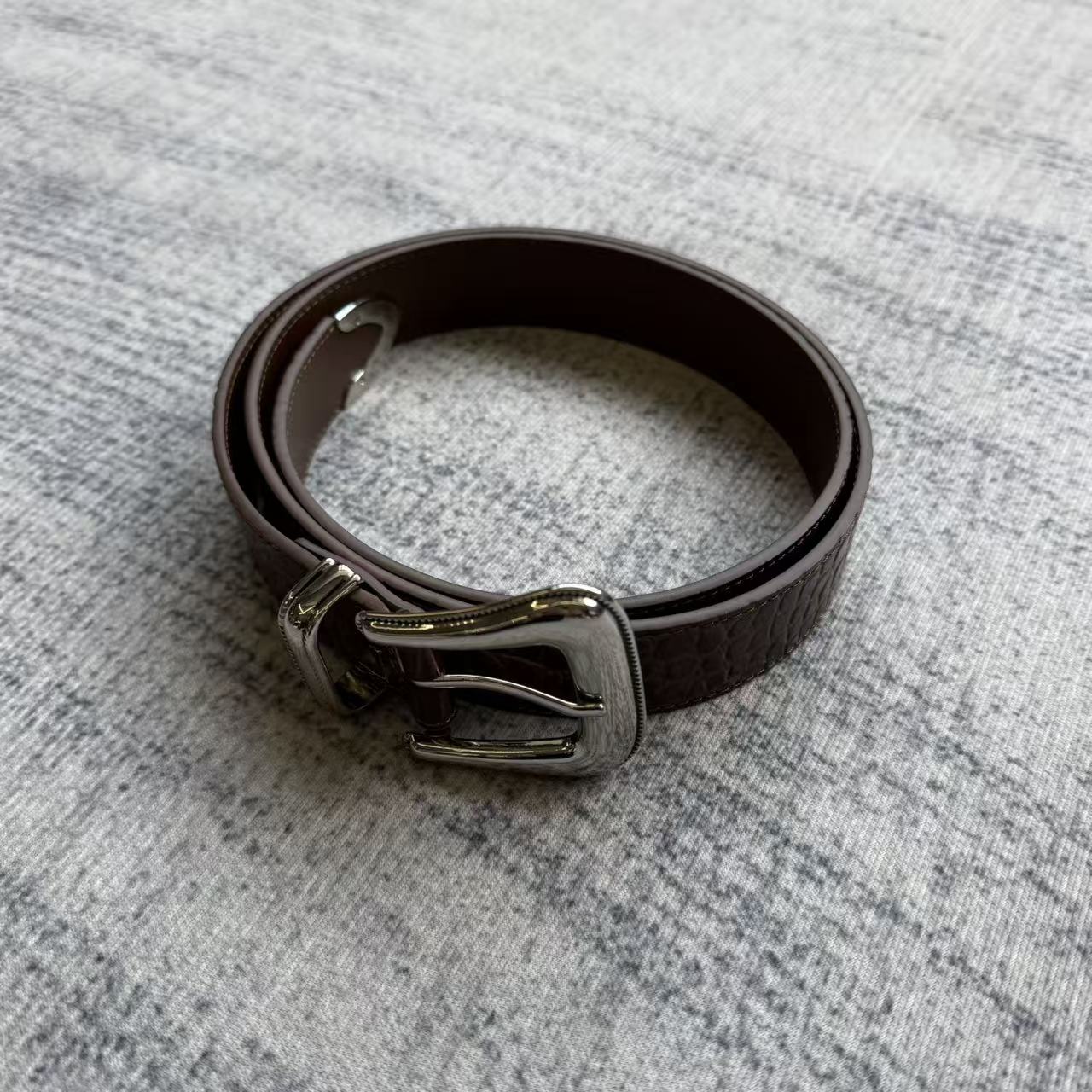 thumbnail for Fyredwrld brown crocodile leather belt