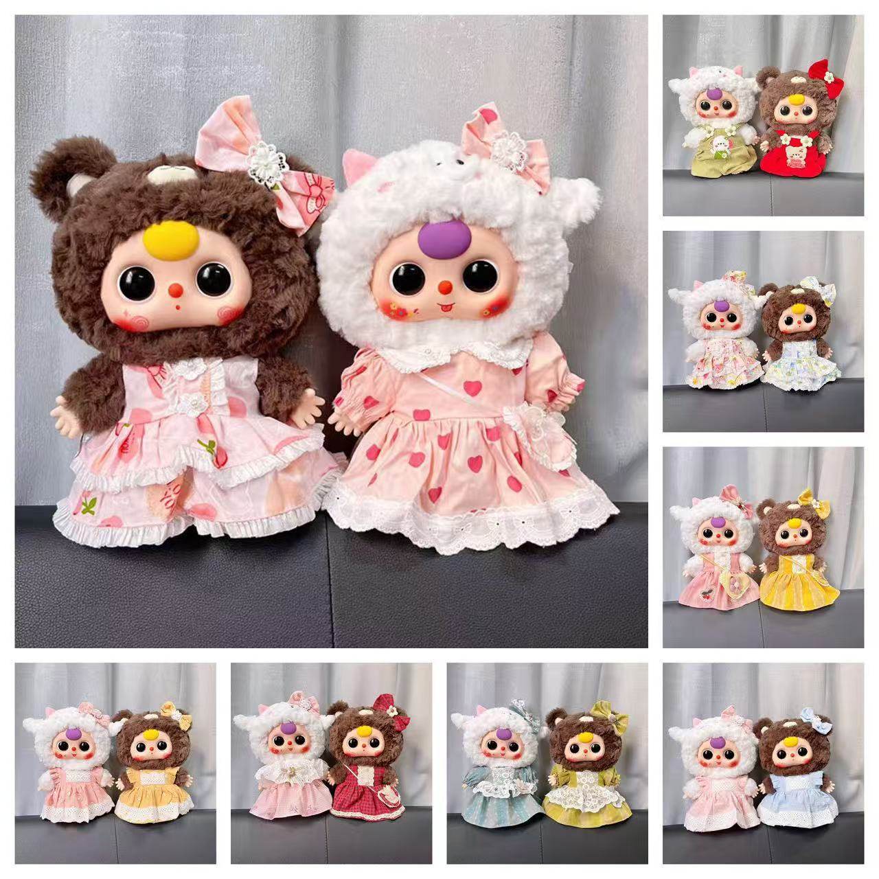 仅娃衣】BABY THREE娃三岁400%大体连衣裙套装搪胶玩偶衣服甜美