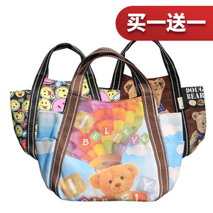 ILEA品牌正品韩版帆布包糖果色小包手提包便当包休闲包潮带饭