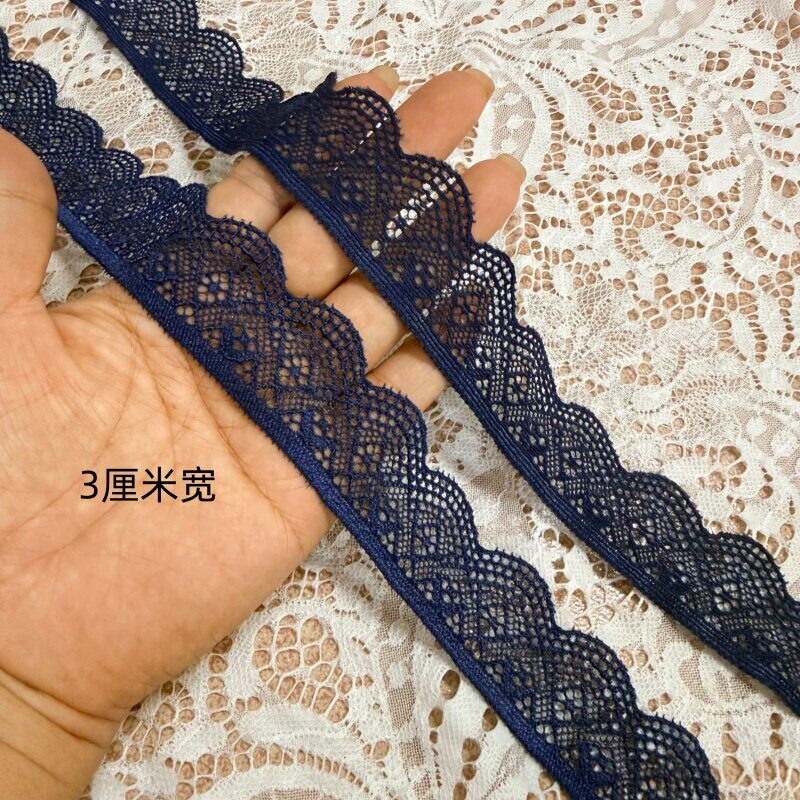 3厘米藏青色弹力镂空轻薄