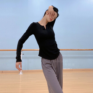 舞蹈服形体训练服装女修身显瘦长袖现代舞上衣古典民族舞练功服装