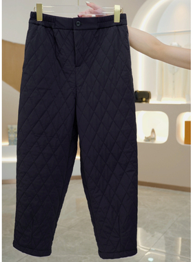 R H 【Bc】秋冬新款复古时尚显瘦菱格休闲设计师款羊绒棉裤24161