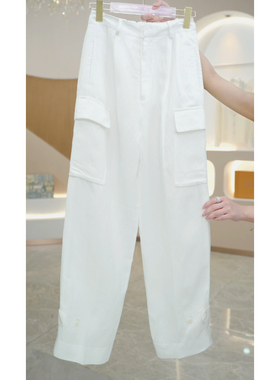 R H【工装裤】 宽松百搭直筒春夏新款经典高腰垂感休闲裤250095