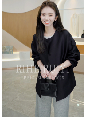 RH【黑天鹅】RH657新款质感老钱圆领32MM重磅丝毛桑蚕丝外套