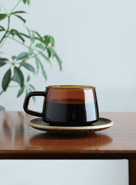 KINTO SEPIA 琥珀色耐热玻璃杯咖啡分享壶耐热水杯杯碟木托盘