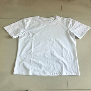 定做七中中小学生新款夏季薄款白色短袖拼接圆领宽松校服大码