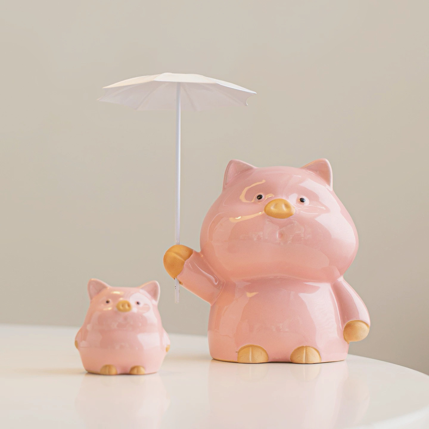 陶瓷小猪可爱摆件送爸爸温馨礼物可爱桌面装饰生日礼物家居摆设