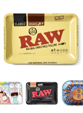 RAW中小号马口铁托盘烟斗丝醒草收纳盘手卷丝操作盘Rolling Tray