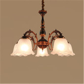 欧式 铁艺红古铜色复古做旧客厅餐厅卧室过道楼梯间简约吊灯