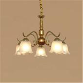 客厅卧室餐厅欧式 简约铁艺吊灯复古民宿书房新款 金色客厅灯