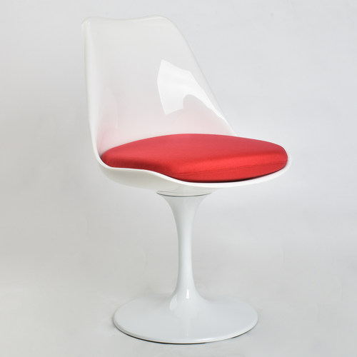 白色郁金香绒布软包靠背餐椅