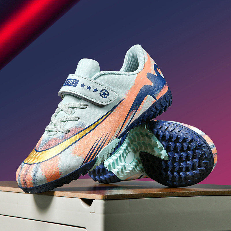 C罗刺客16新款儿童足球鞋小学生男童TF碎钉魔术贴女款透气训练鞋