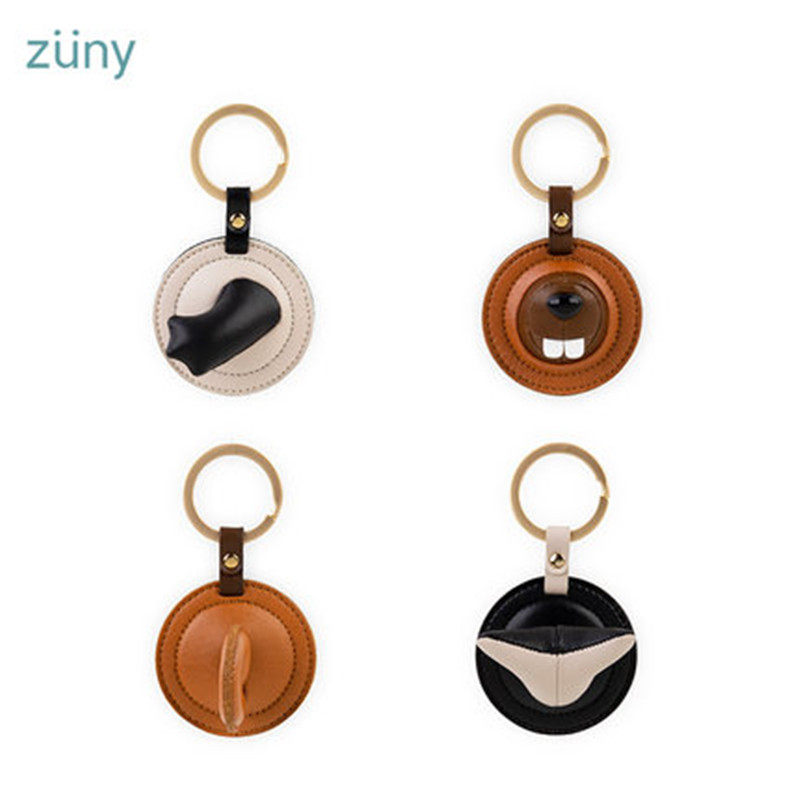 台湾Zuny家居饰品可爱动物皮质钥匙扣节日礼品柴犬恐龙时尚挂件