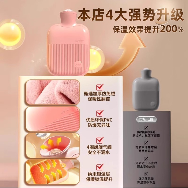 热水袋注水暖肚子大小号暖水袋暖手宝暖被窝神器大姨妈热敷专用