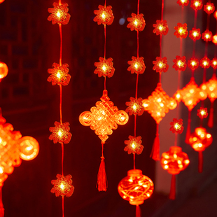 新年装饰灯2026春节过年气氛灯中国结福字灯笼彩灯闪灯马年氛围灯