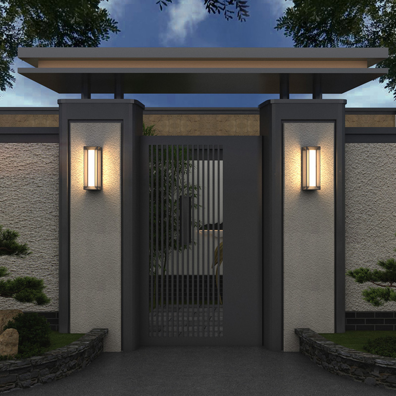 UME户外防水太阳能壁灯遥控RGB市电混动款庭院别墅led围墙门柱灯