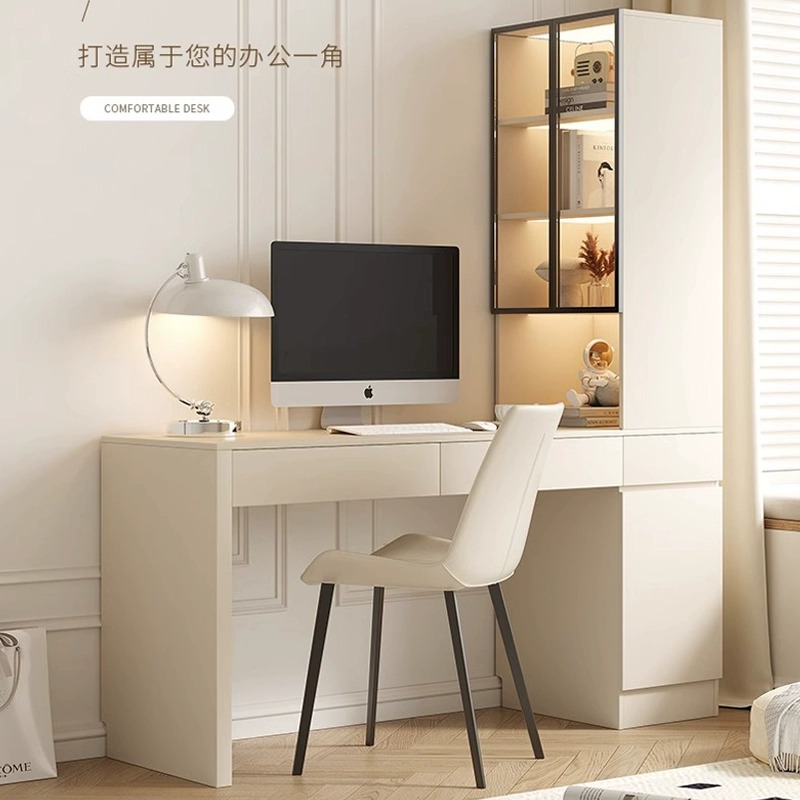 书桌书柜一体现代简约组合办公桌小户型家用转角电脑桌卧室写字桌